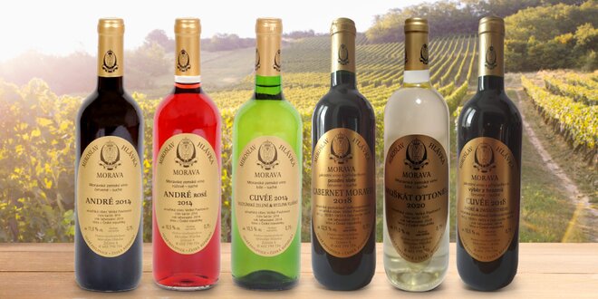 Kolekce 6 vín z Vinařství Hlávka: Muškát i Cabernet