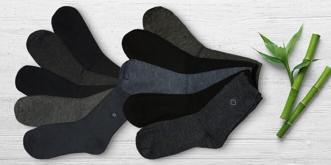 15 párů pánských bambusových ponožek: 3 designy