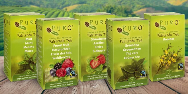 Fair trade sáčkové čaje: černý, ovocný i mátový