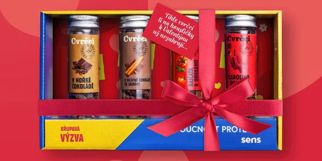 Valentýnský set křupavých cvrčků: 4 příchutě