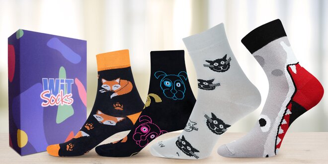 Dárkové sety ponožek s motivy zvířátek: 12 variant