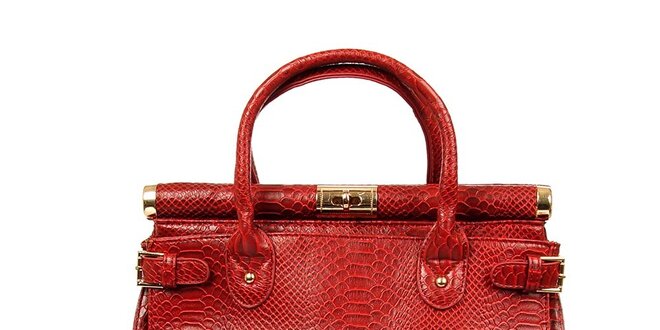 Dámská červená kabelka se zámečkem London Fashion