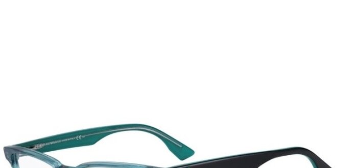 Tyrkysovo-černé hranaté brýle Emporio Armani