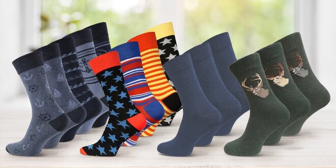 Pánské ponožky: veselé, puntíkaté i bez vzoru