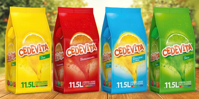 Chorvatské vitamínové nápoje v prášku Cedevita