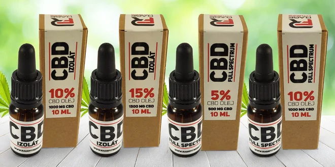 CBD oleje s výtažkem i izolátem z konopí: 5–15 %