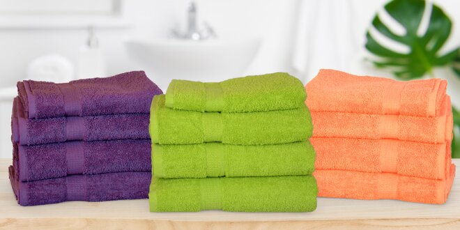 Jednobarevné ručníky a osušky ze 100% bavlny