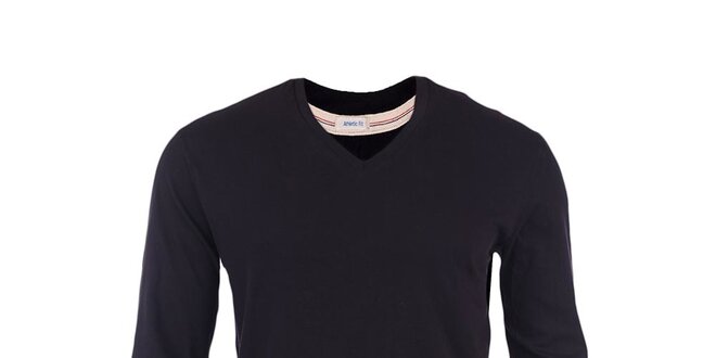 Pánské černé tričko s dlouhým rukávem Replay