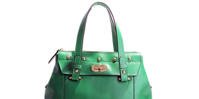 Dámská zelená kožená kabelka Belle & Bloom