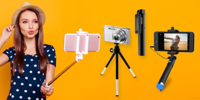 Stativ i selfie tyče: teleskopické či s Bluetooth