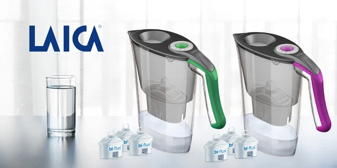 Filtrační konvice na vodu se 3 filtry: zelená a fialová