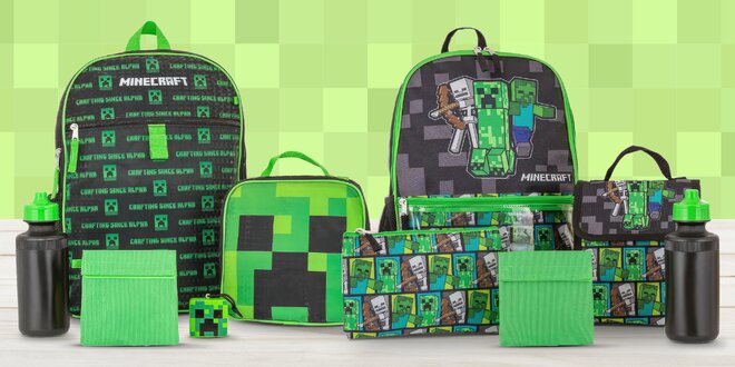 Školní potřeby Minecraft: batohy, penály i lahve