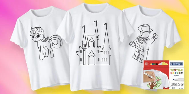 Fixy na textil a tričko s předtištěnými obrázky