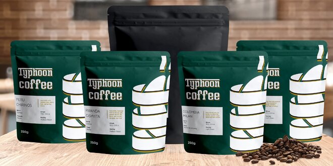 Kávy Typhoon coffee z Keni, Rwandy i Jemenu