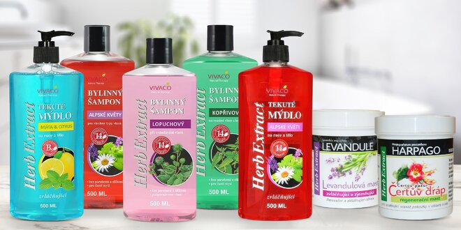 Bylinná kosmetika: šampony, masti, mýdlo, pěna i set