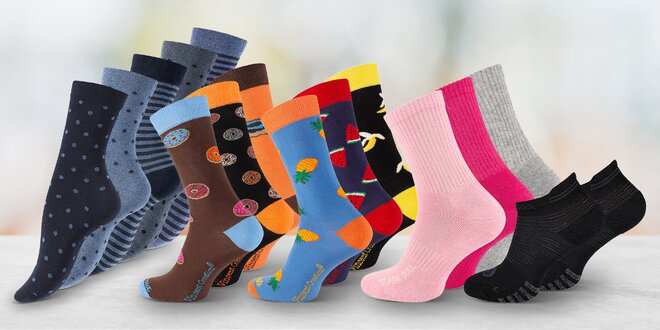Pánské i dámské ponožky: veselé, puntíkaté i bez vzoru