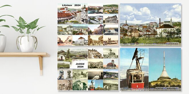 Kalendáře na rok 2024 s historickými fotkami měst