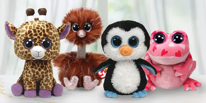 Heboučká plyšová zvířátka s velkými kukadly