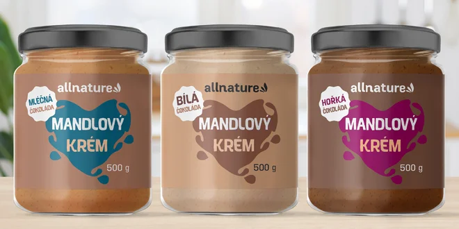 Mandlové krémy s bílou, mléčnou a hořkou čokoládou
