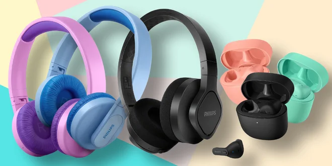 Bezdrátová sluchátka Philips do uší i na hlavu
