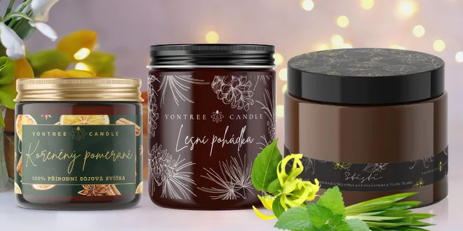 Přírodní sójové svíčky VONTREE CANDLE® Candle v mnoha vůních