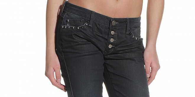 Dámské černé džíny Replay s kovovými cvoky