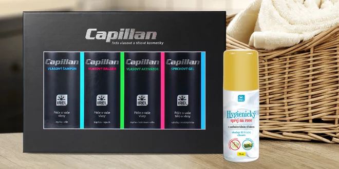 Sada české kosmetiky a hygienický sprej jako dárek
