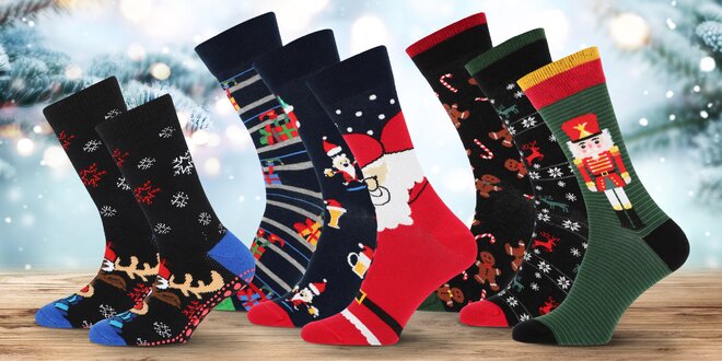 Ponožky s vánočními motivy pro všechny