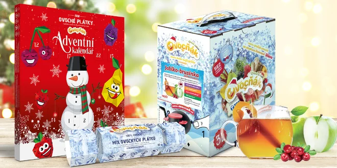 Plátky, adventní kalendář i mošty od Ovocňáku