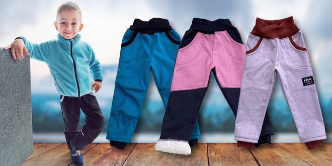 Dětské zateplené kalhoty ze softshellu zn. GUDO