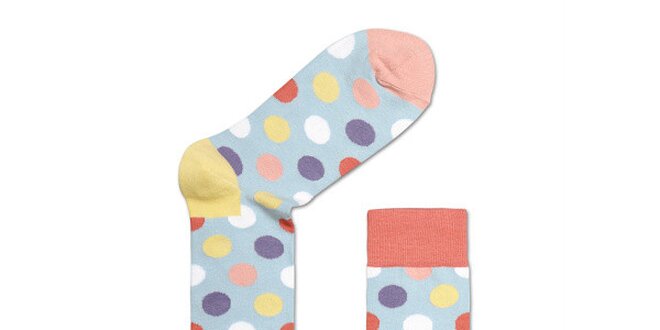 Pastelové puntíkaté ponožky Happy Socks