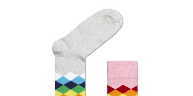 Barevné kárované ponožky Happy Socks
