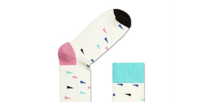 Pastelové ponožky Happy Socks s trojúhelníčky