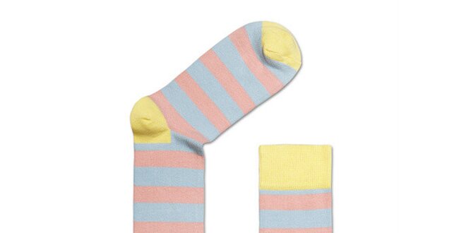 Světlé pruhované barevné ponožky Happy Socks