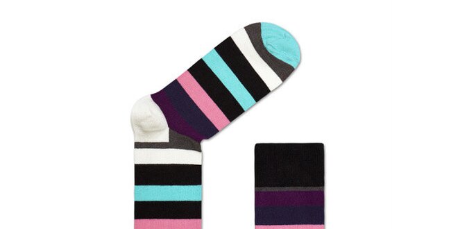Pruhované barevné ponožky Happy Socks