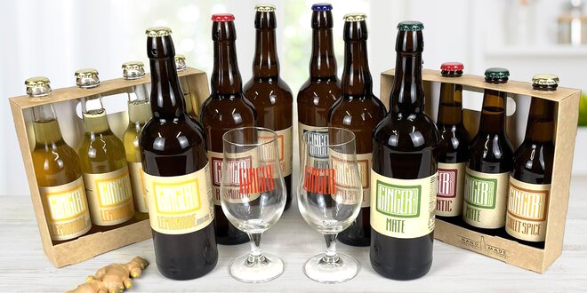 Boxy zázvorových piv: alko, nealko, soudek i sklenice