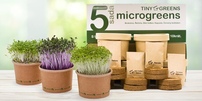 Sada na pěstování microgreens s různými semínky