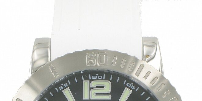 Pánské ocelové hodinky Yves Bertelin s bílým pryžovým řemínkem