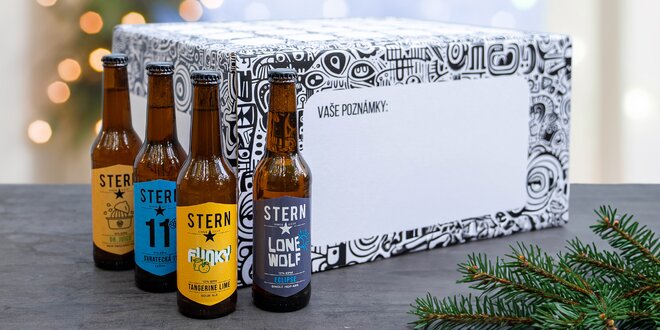 Kreativní vánoční krabice plná piv k dotvoření