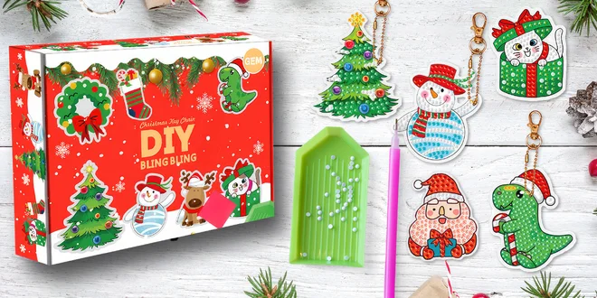 Vánoční tvoření: ozdoby a přívěsky s třpytivými kamínky