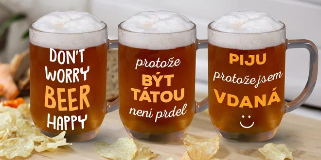 Půllitry z kvalitního českého skla s potiskem