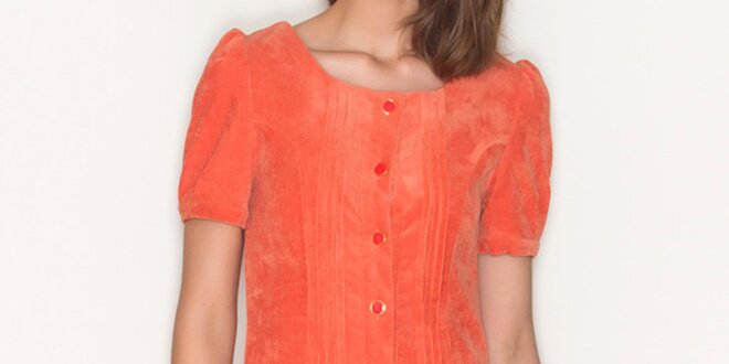 Dámské oranžové šaty s knoflíky Pepa Loves