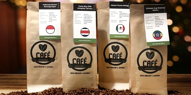 Degustační balíček zrnkové kávy z pražírny v Jeseníku