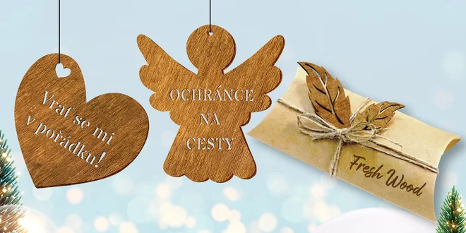 České vůně do auta: prase i jiné motivy ze dřeva