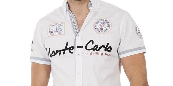 Pánská bílá košile s krátkým rukávem Geographical Norway