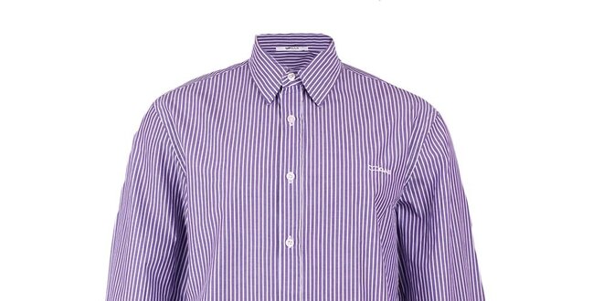 Pánská fialovo-bílá proužkovaná košile GAS