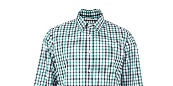 Pánská zeleno-bílo-černě kostkovaná košile GAS