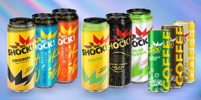 Nálož energie: Big Shock! nápoje i cukry a tyčinky