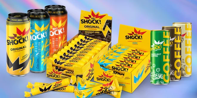 Nálož energie: Big Shock! nápoje i cukry a tyčinky