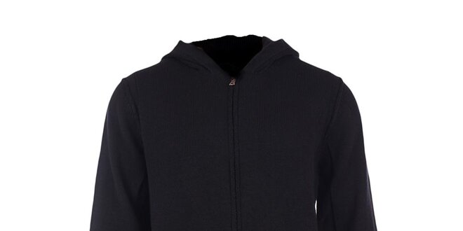 Pánský černý svetr s kapucí GAS
